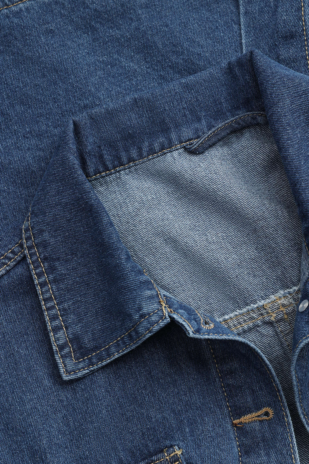 Women’s Denim Jacket Button Front With Waist Belt