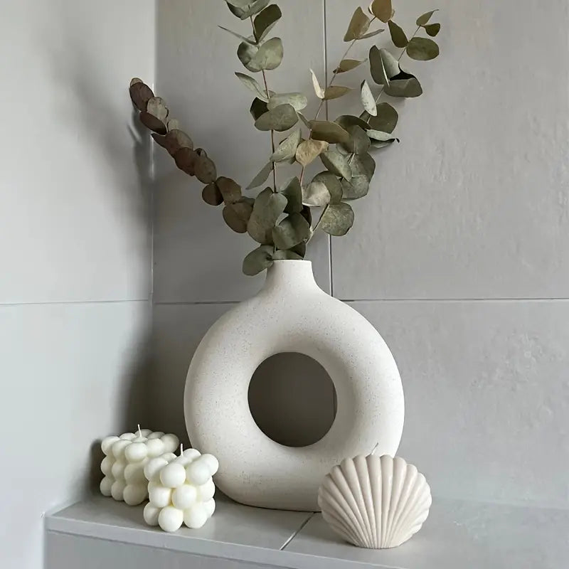 ZenVase Modern Donut Shaped Ceramic Vase