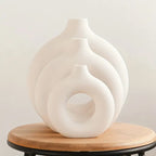 ZenVase Modern Donut Shaped Ceramic Vase