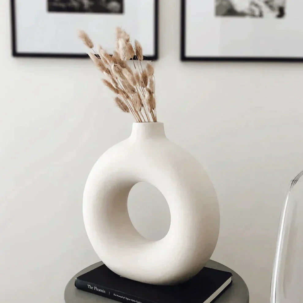 ZenVase Modern Donut Shaped Ceramic Vase