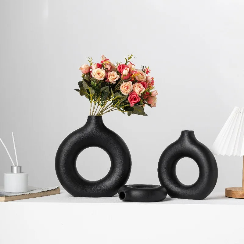 ZenVase Modern Donut Shaped Ceramic Vase