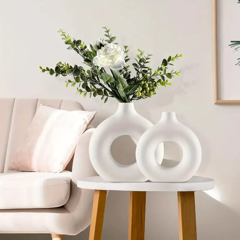 ZenVase Modern Donut Shaped Ceramic Vase