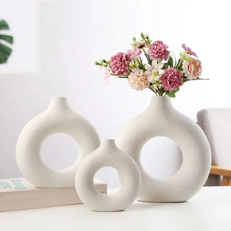 ZenVase Modern Donut Shaped Ceramic Vase