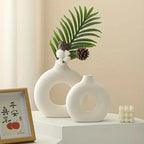 ZenVase Modern Donut Shaped Ceramic Vase