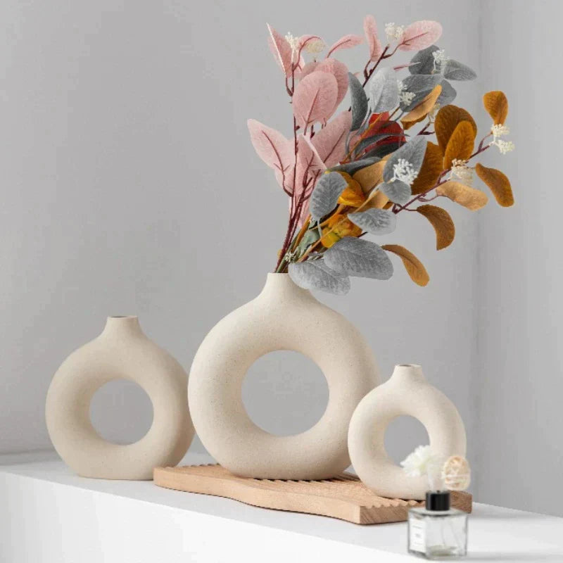 ZenVase Modern Donut Shaped Ceramic Vase
