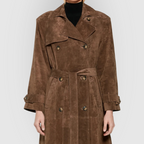 Long Trench Coat Double Breasted Belted