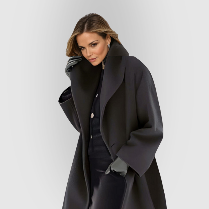 Oversized Coat High Collar Wide Sleeves