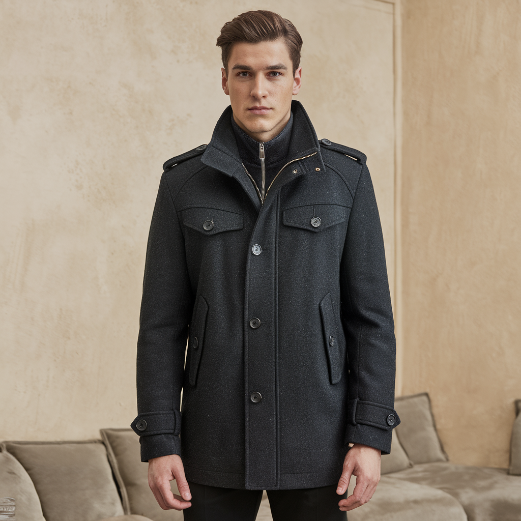 Long Men’s Windbreaker Jacket