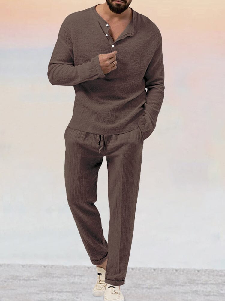 Men Linen Summer Set Lightweight Fit