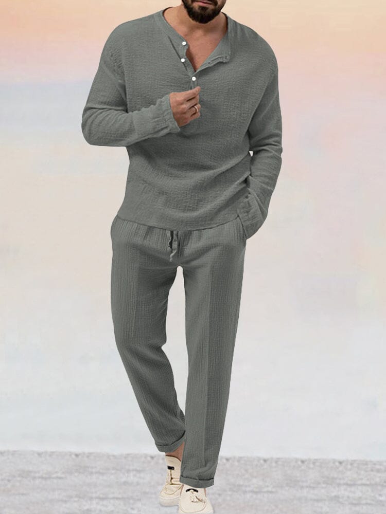 Men Linen Summer Set Lightweight Fit