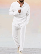 Men Linen Summer Set Lightweight Fit