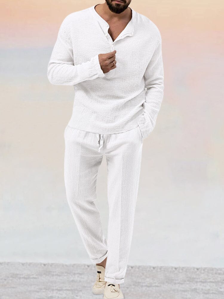 Men Linen Summer Set Lightweight Fit