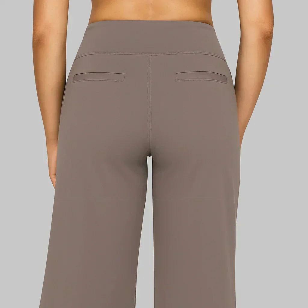 High Waist Wide Leg Pants With Side Pockets