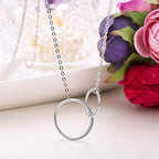 Double Ring Necklace Minimalist Everyday Jewelry