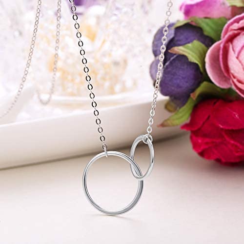 Double Ring Necklace Minimalist Everyday Jewelry