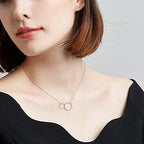 Double Ring Necklace Minimalist Everyday Jewelry