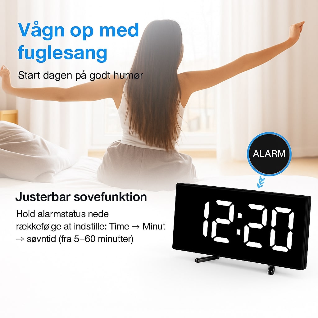 Digital Curved Alarm Clock