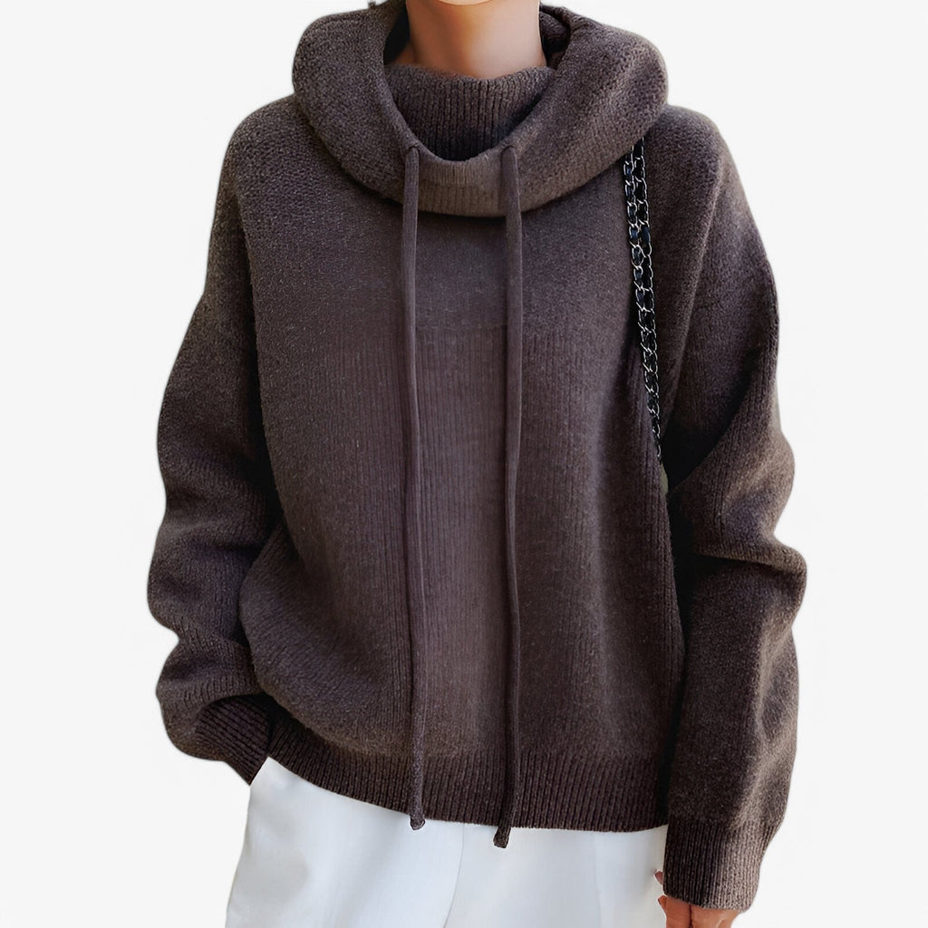 High Neck Knit Sweater for Cold Weather