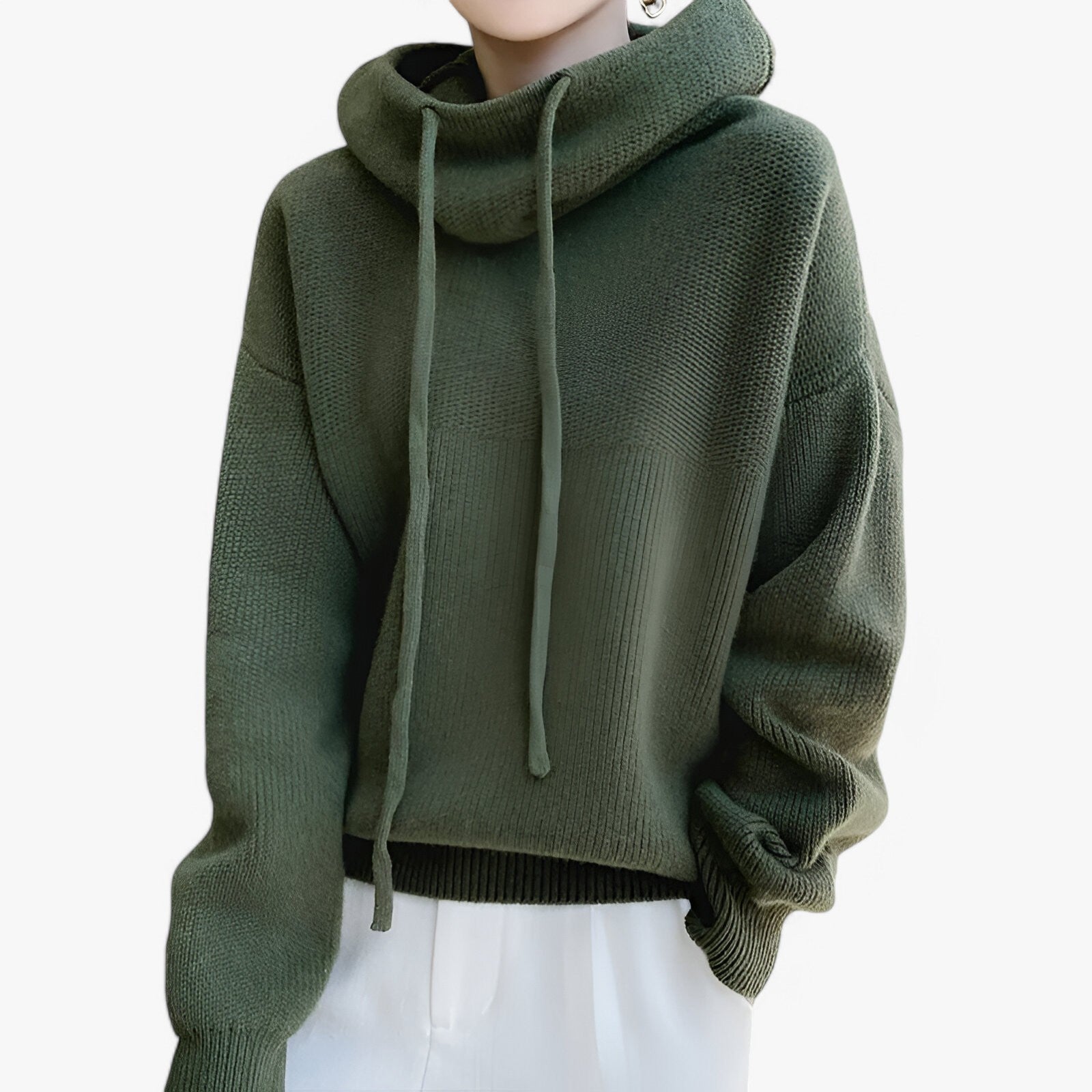 High Neck Knit Sweater for Cold Weather