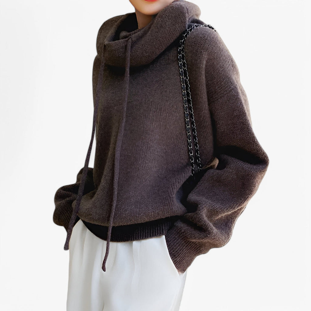 High Neck Knit Sweater for Cold Weather
