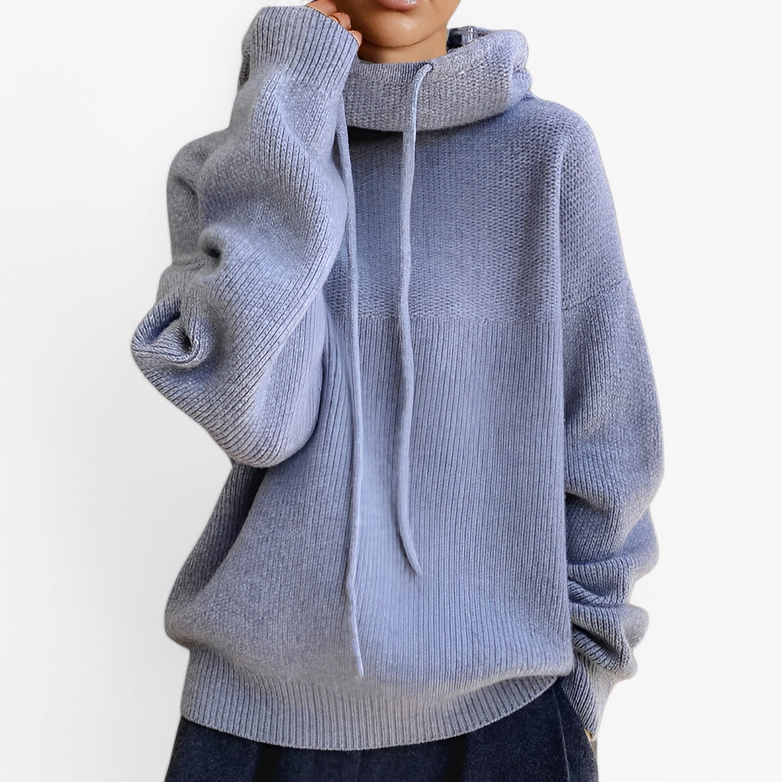High Neck Knit Sweater for Cold Weather