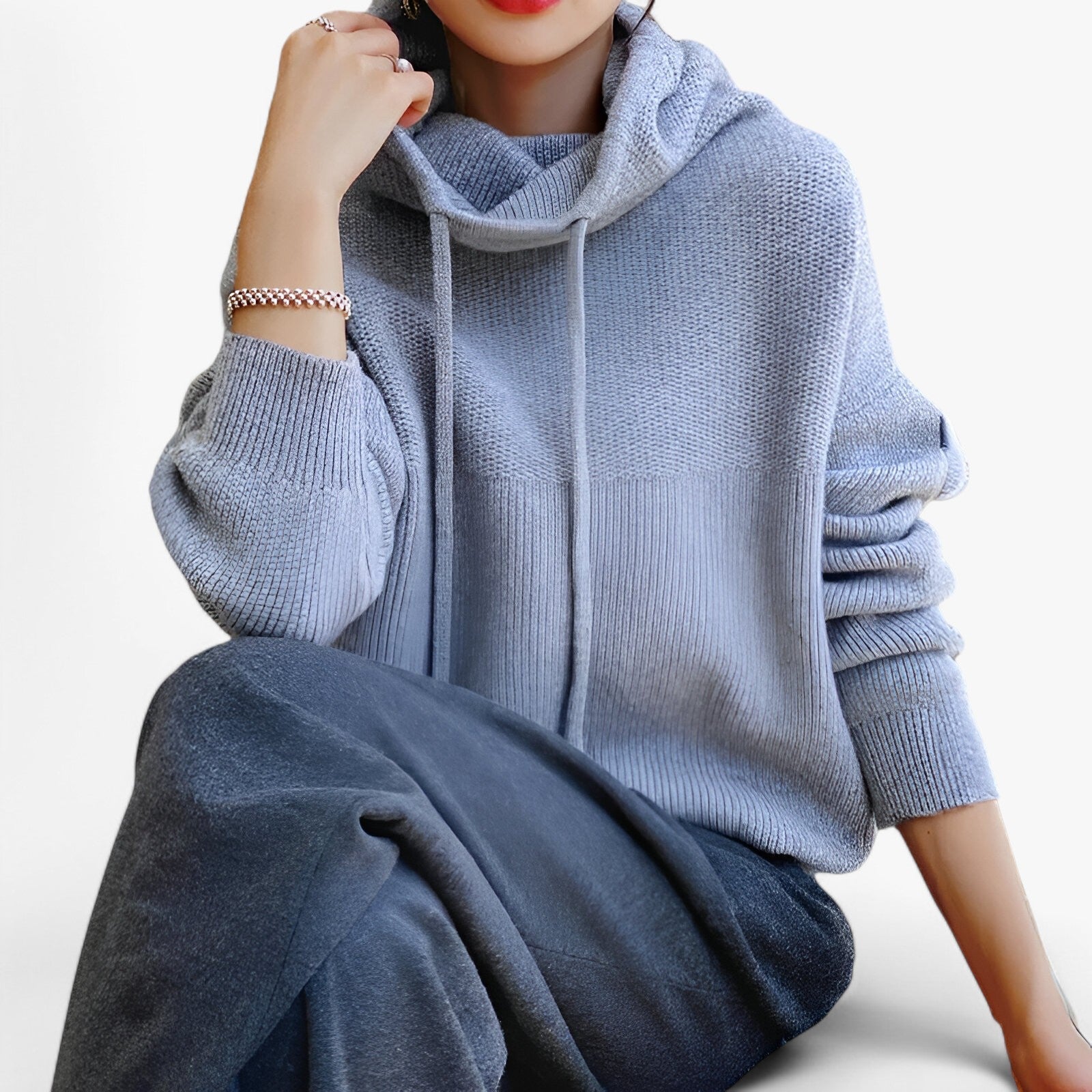 High Neck Knit Sweater for Cold Weather