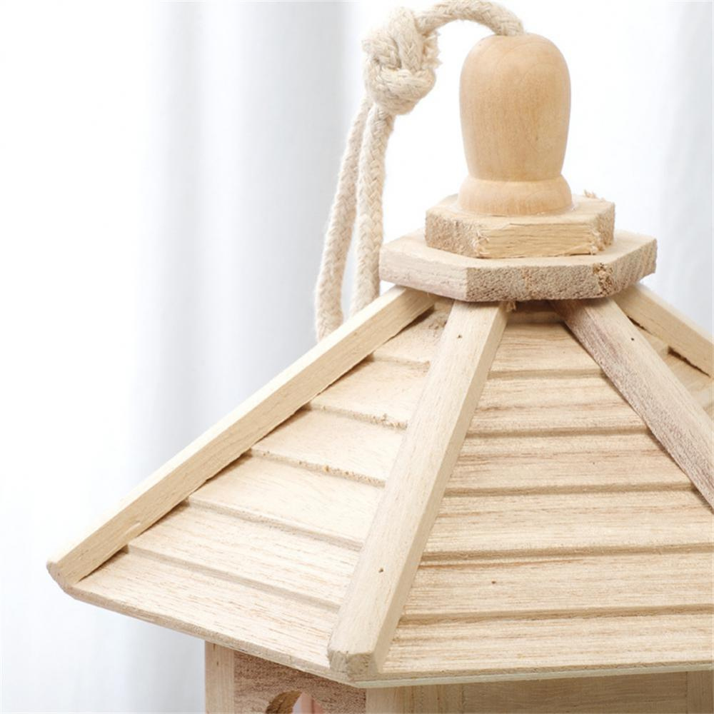Wooden Transparent Bird Feeder