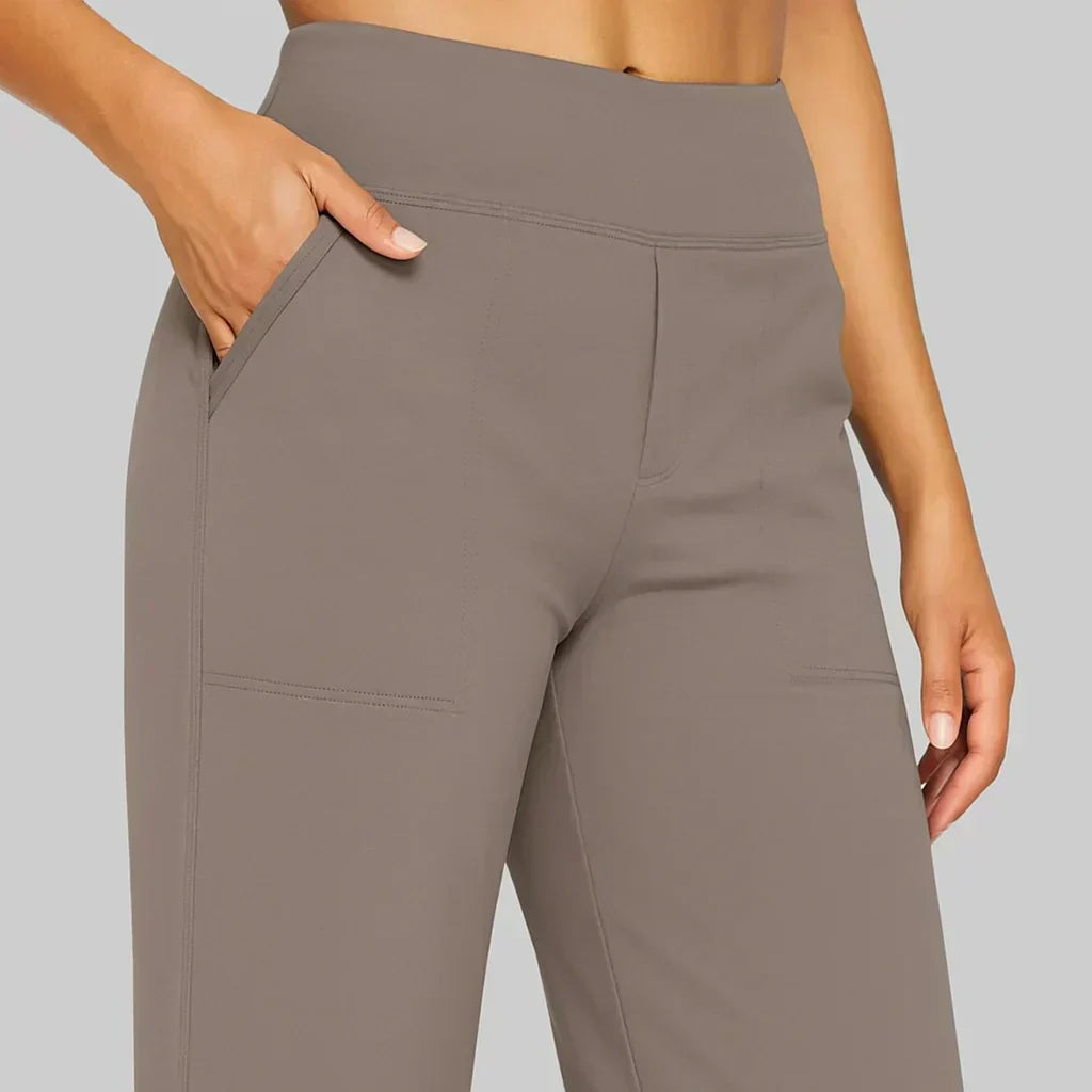 High Waist Wide Leg Pants With Side Pockets
