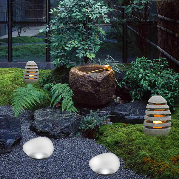 Solar LED Garden Lamp with Glass Design