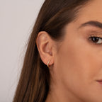 Huggie Hoop Earrings With Decorative Stones