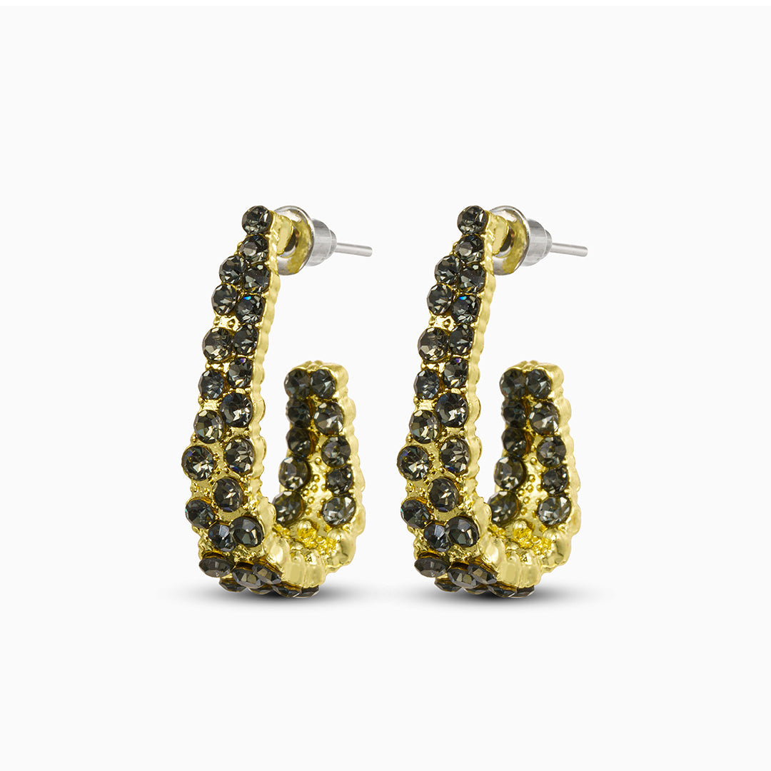 Large Rhinestone Hoop Earrings