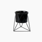 Ceramic Flower Pot with Iron Stand