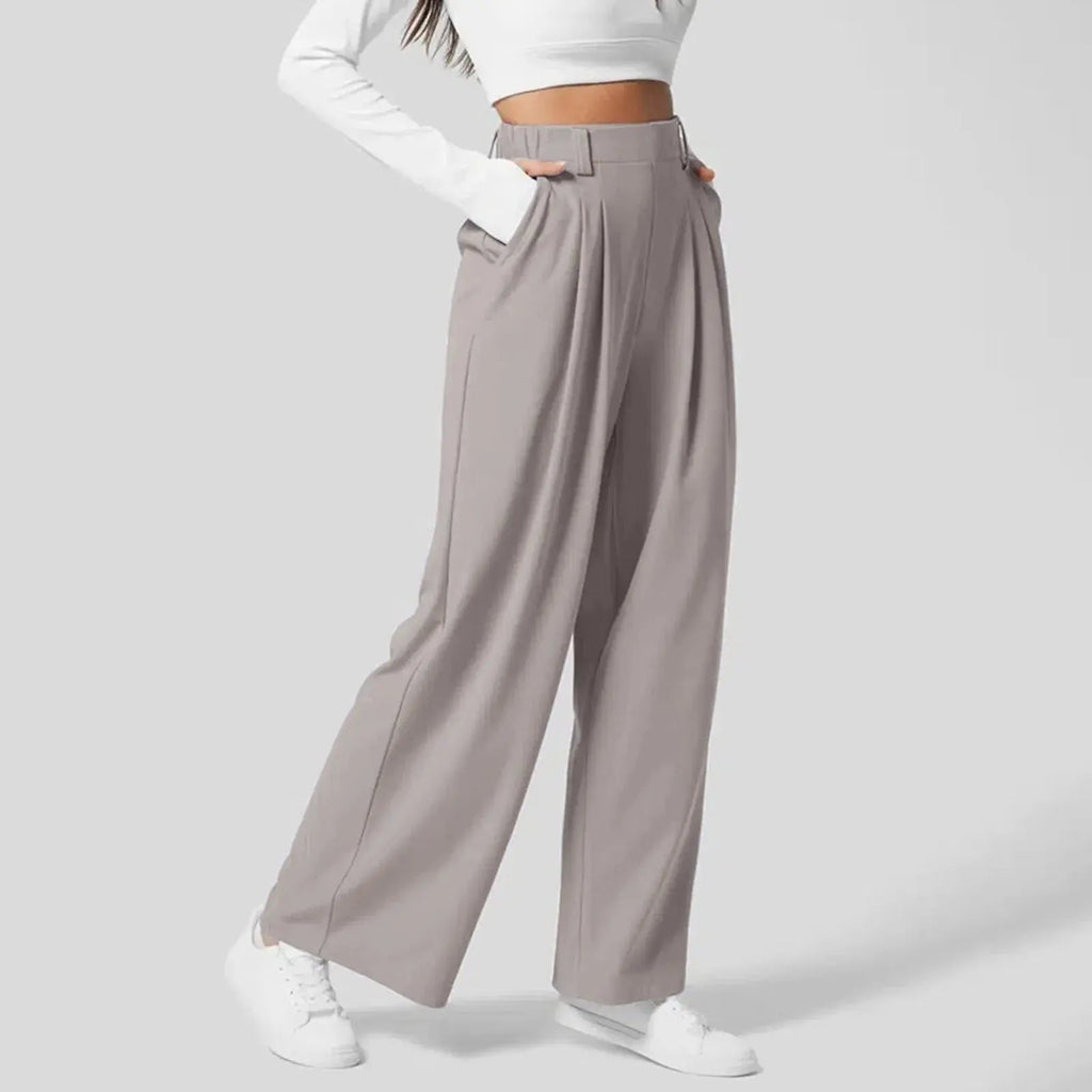 High Waist Tailored Trousers With Pleats
