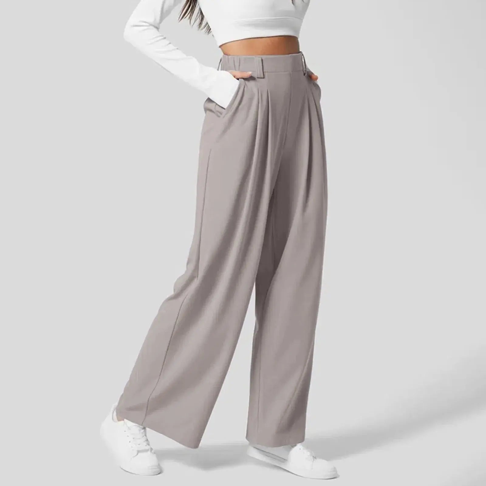 High Waist Tailored Trousers With Pleats