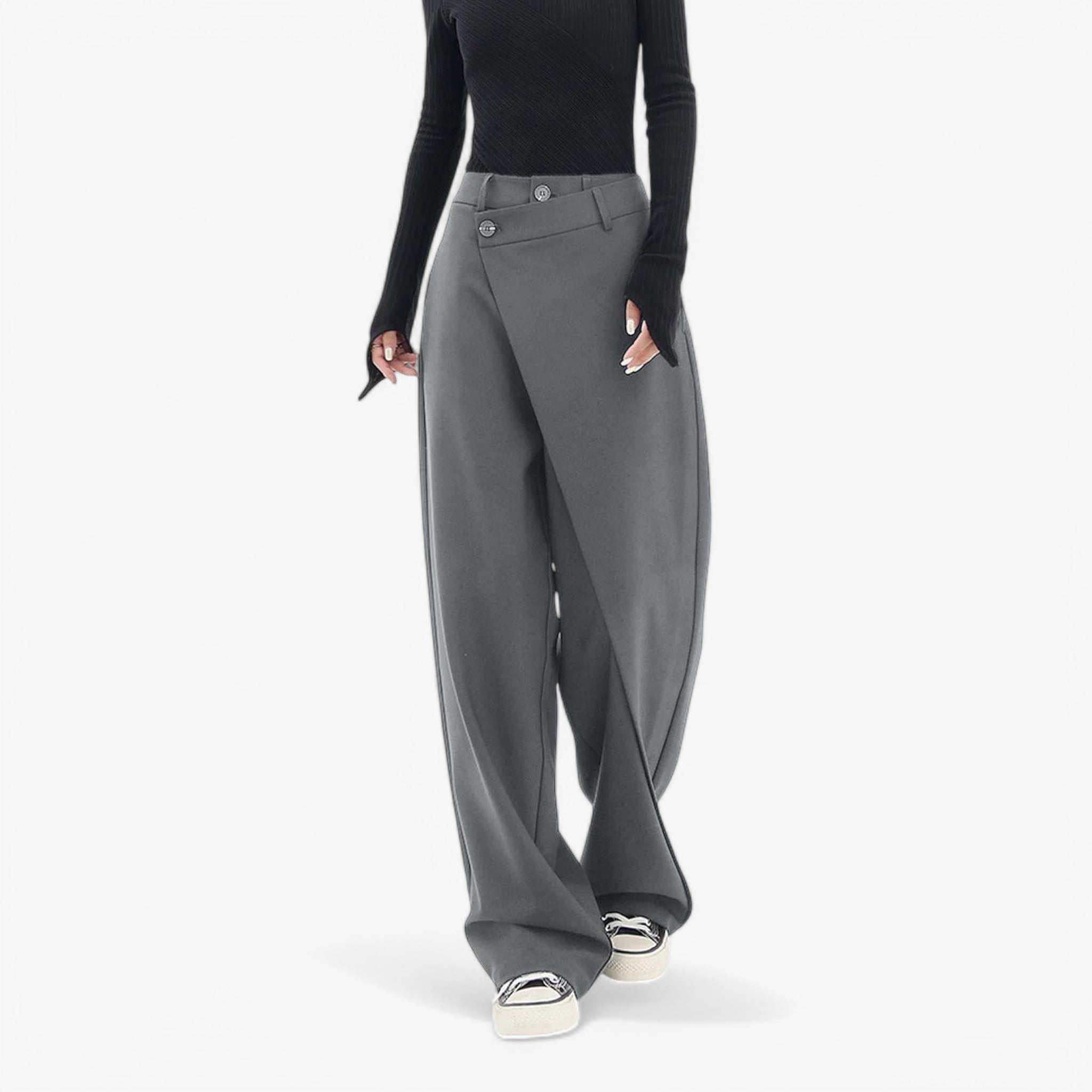 Asymmetric High Waist Trousers