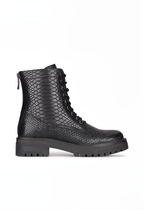 Black Lace Up Boots Chunky Sole High Ankle