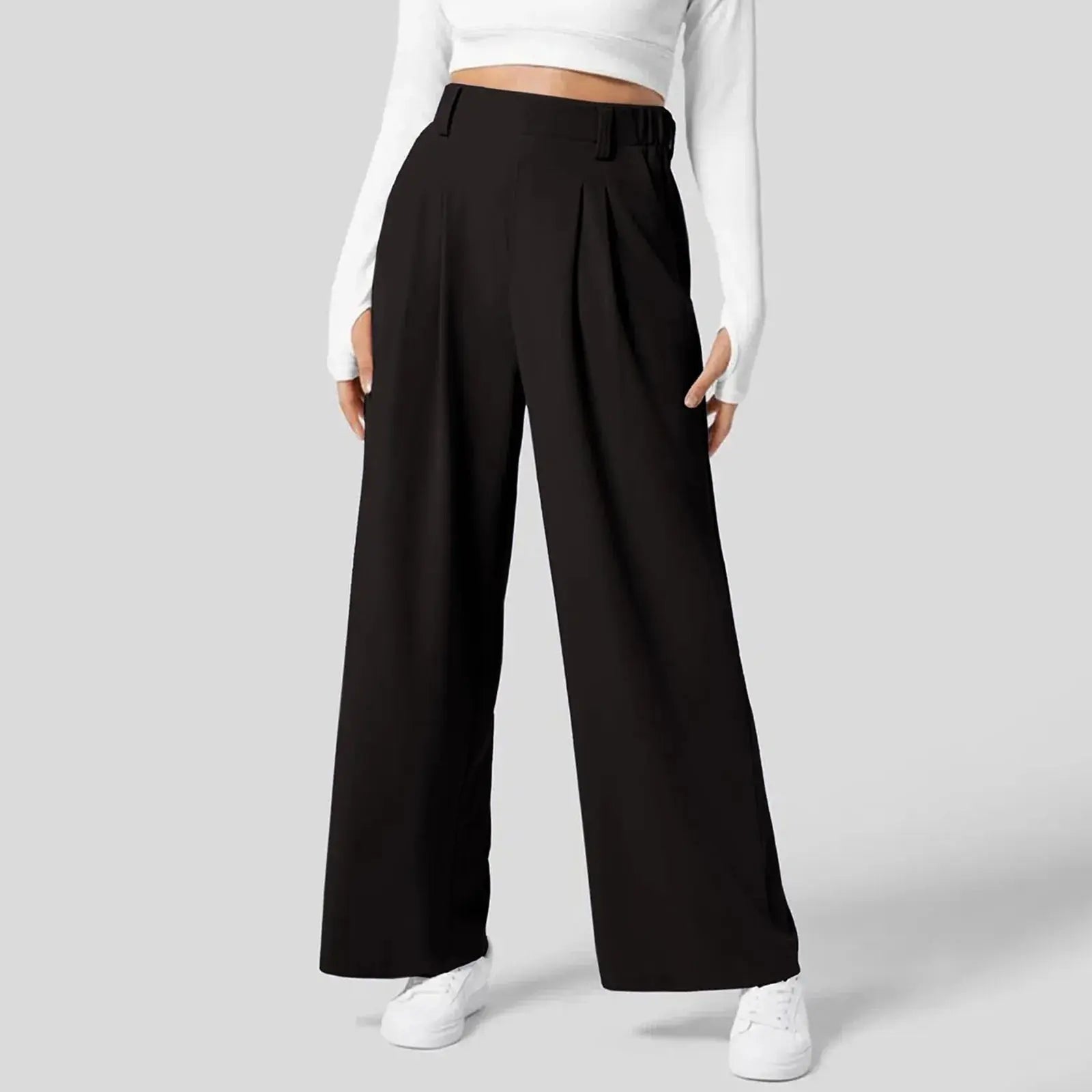 High Waist Tailored Trousers With Pleats