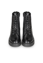 Black Lace Up Boots Chunky Sole High Ankle