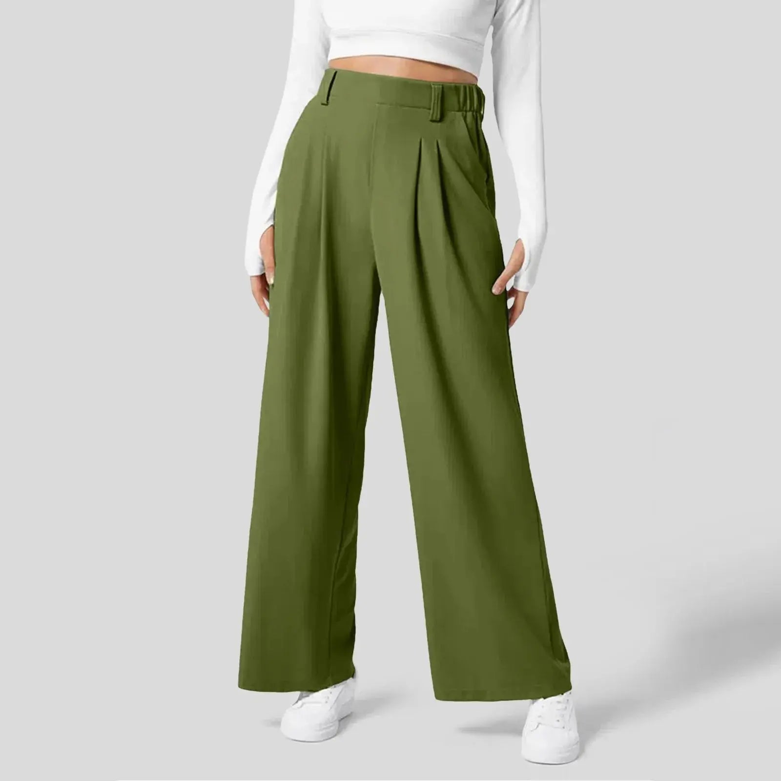 High Waist Tailored Trousers With Pleats