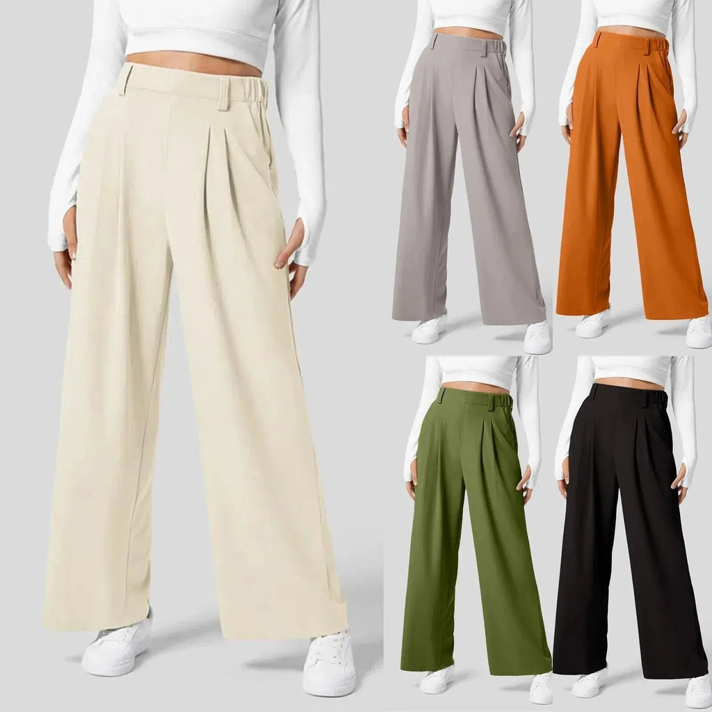 High Waist Tailored Trousers With Pleats