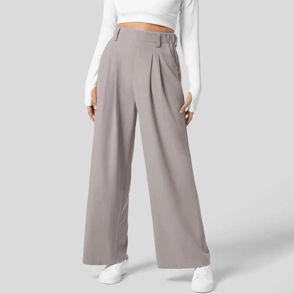 High Waist Tailored Trousers With Pleats