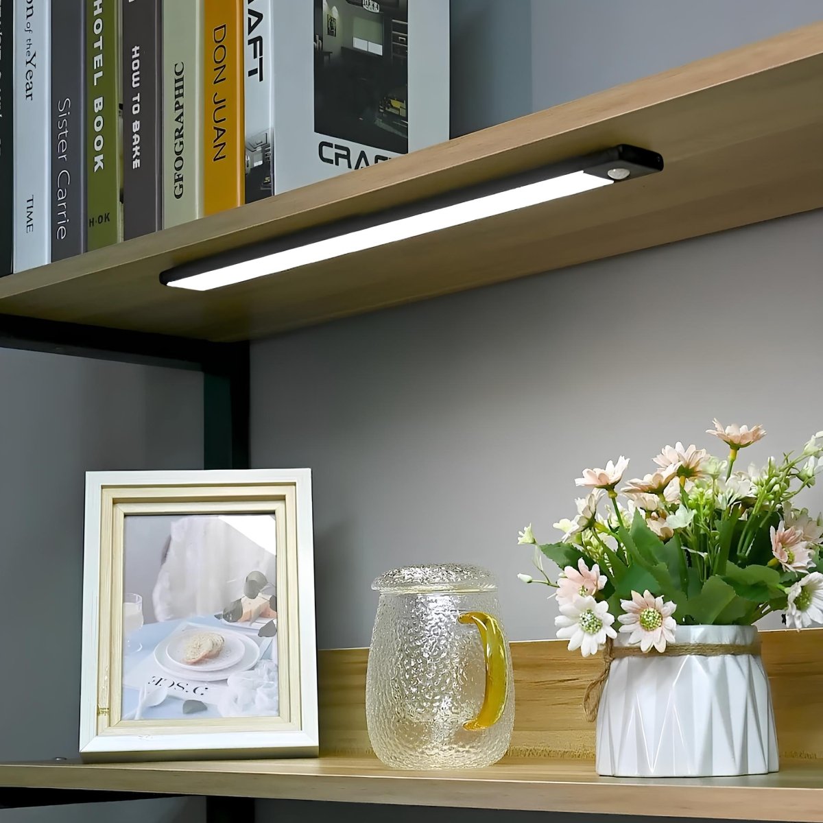 LED motion sensor light rechargeable magnetic