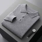 Men’s Long Sleeve Cashmere Polo Shirt
