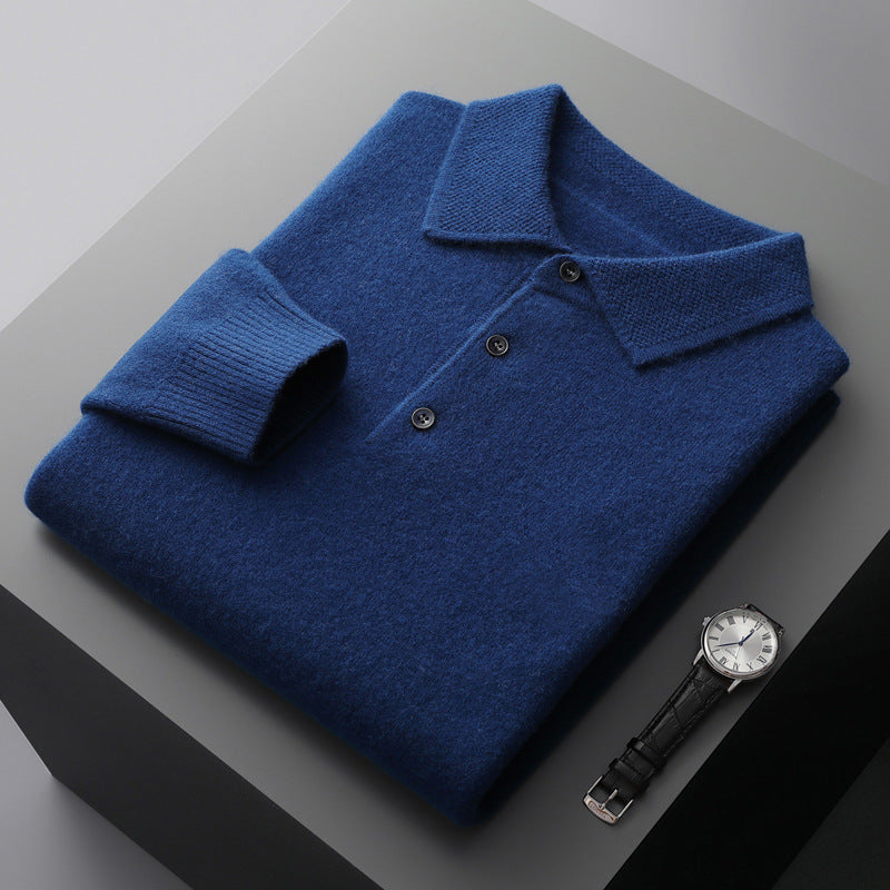 Men’s Long Sleeve Cashmere Polo Shirt