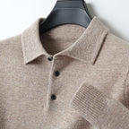 Men’s Long Sleeve Cashmere Polo Shirt