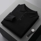 Men’s Long Sleeve Cashmere Polo Shirt