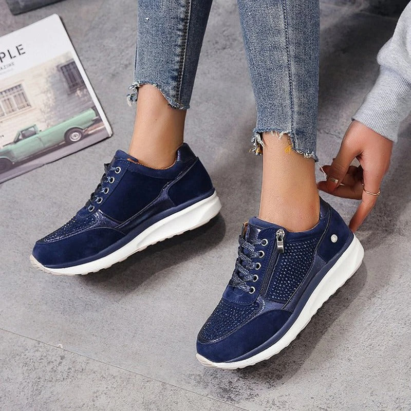 Platform Sneakers with Zipper Closure