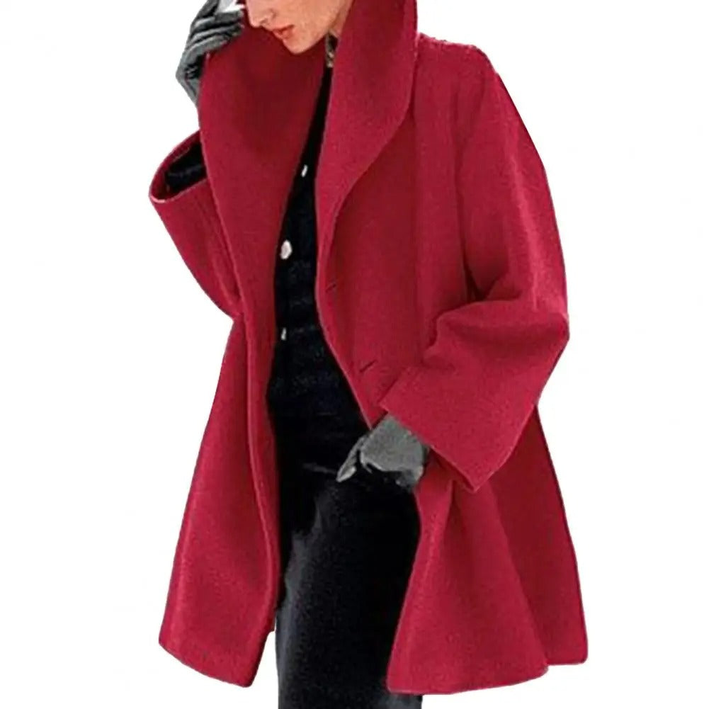 Oversized Coat High Collar Wide Sleeves