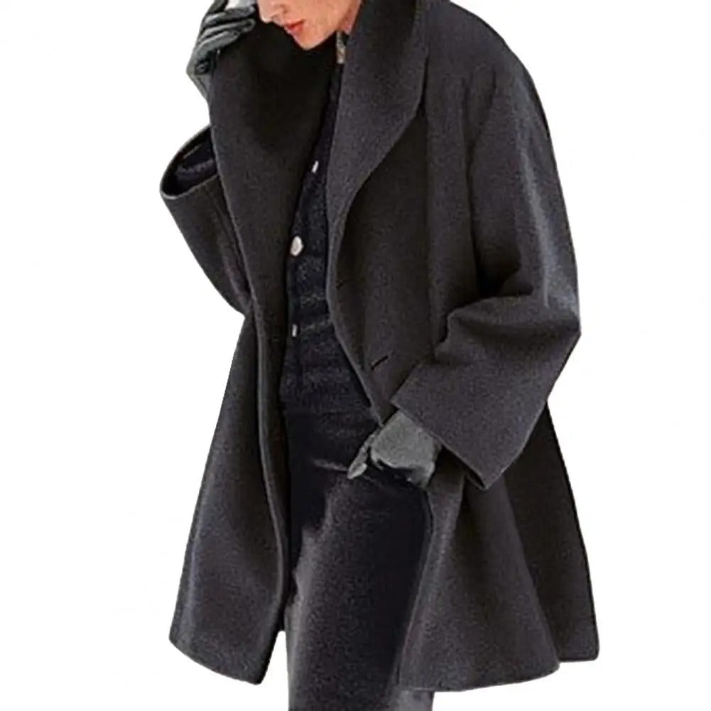Oversized Coat High Collar Wide Sleeves
