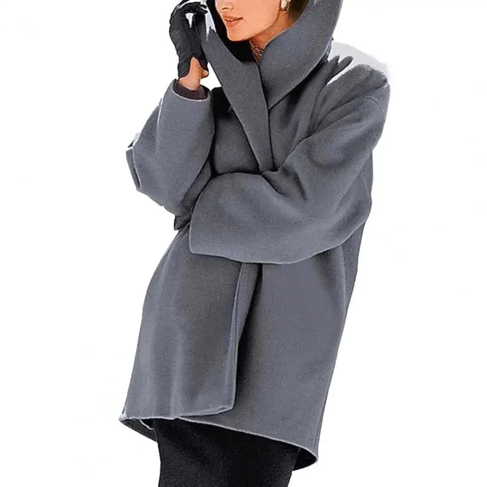 Oversized Coat High Collar Wide Sleeves